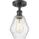 Ballston Cindyrella LED 6 inch Matte Black Semi-Flush Mount Ceiling Light in Seedy Glass