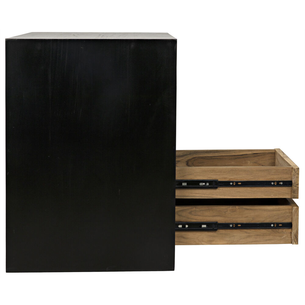 Burton 30 X 28 inch Hand Rubbed Black Side Table, Right