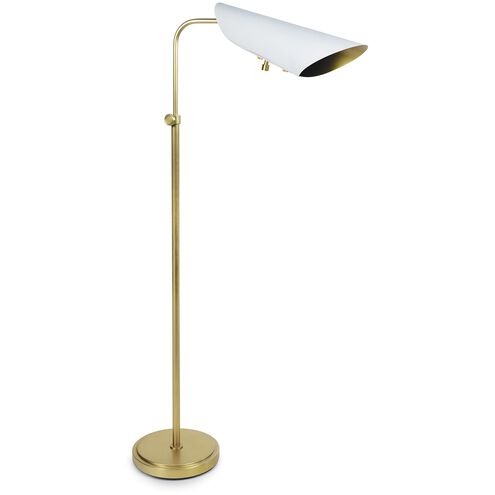 Vest 60.5 inch 60 watt White and Natural Brass Floor Lamp Portable Light