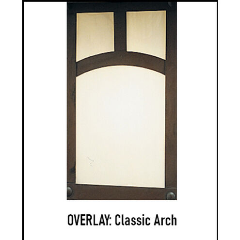 Huntington 1 Light 5 inch Mission Brown Flush Mount Ceiling Light in Amber Mica, Classic Arch Overlay