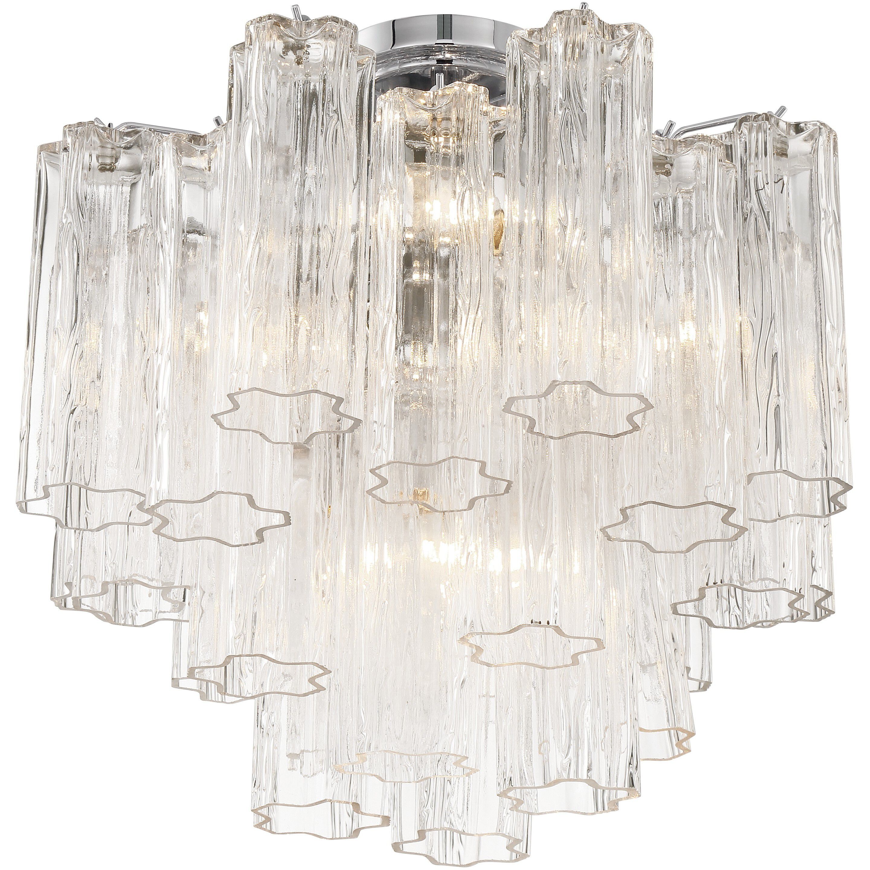 Addis 4 Light 17.75 inch Polished Chrome Semi Flush Ceiling Light in Clear