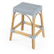 Robias Rectangular Rattan 24.5" Counter Stool in Baby Blue