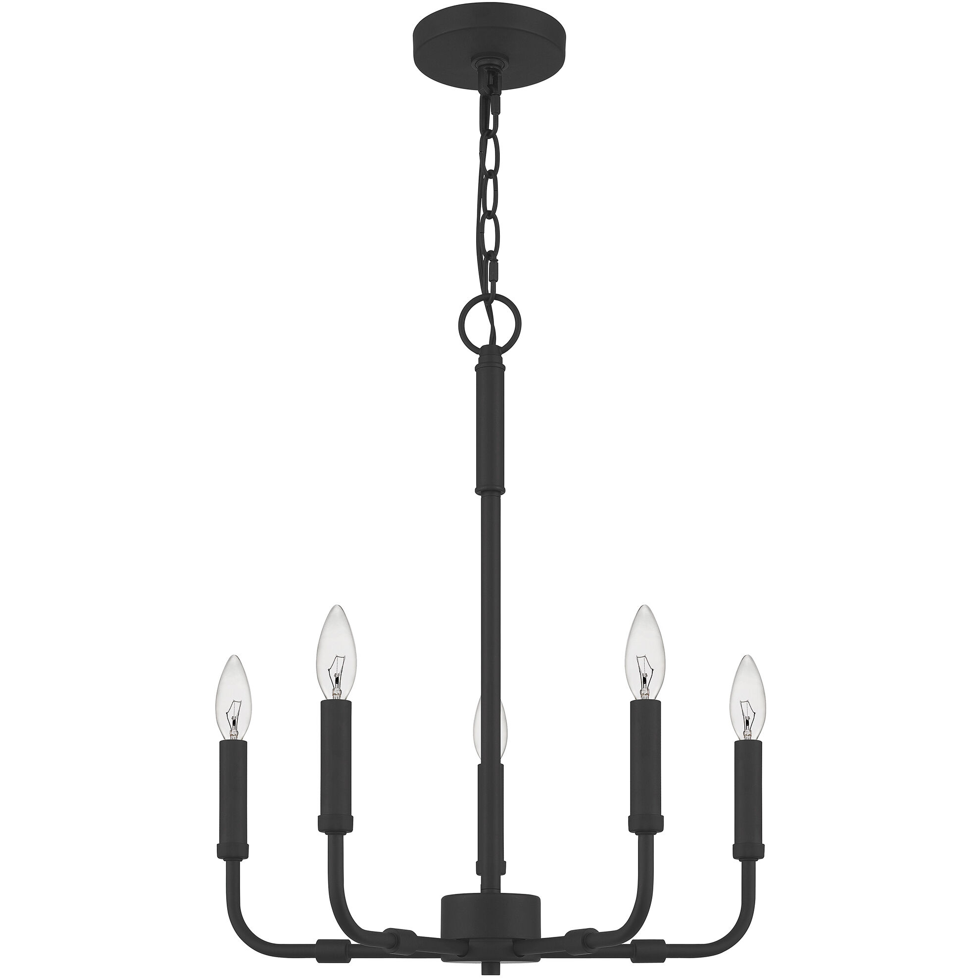 Abner 5 Light 18 inch Matte Black Chandelier Ceiling Light