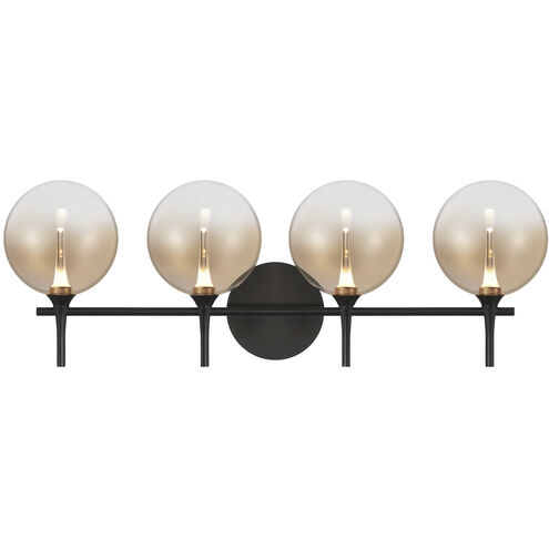 Iissa 4 Light 29.5 inch Black Vanity Light Wall Light in Amber
