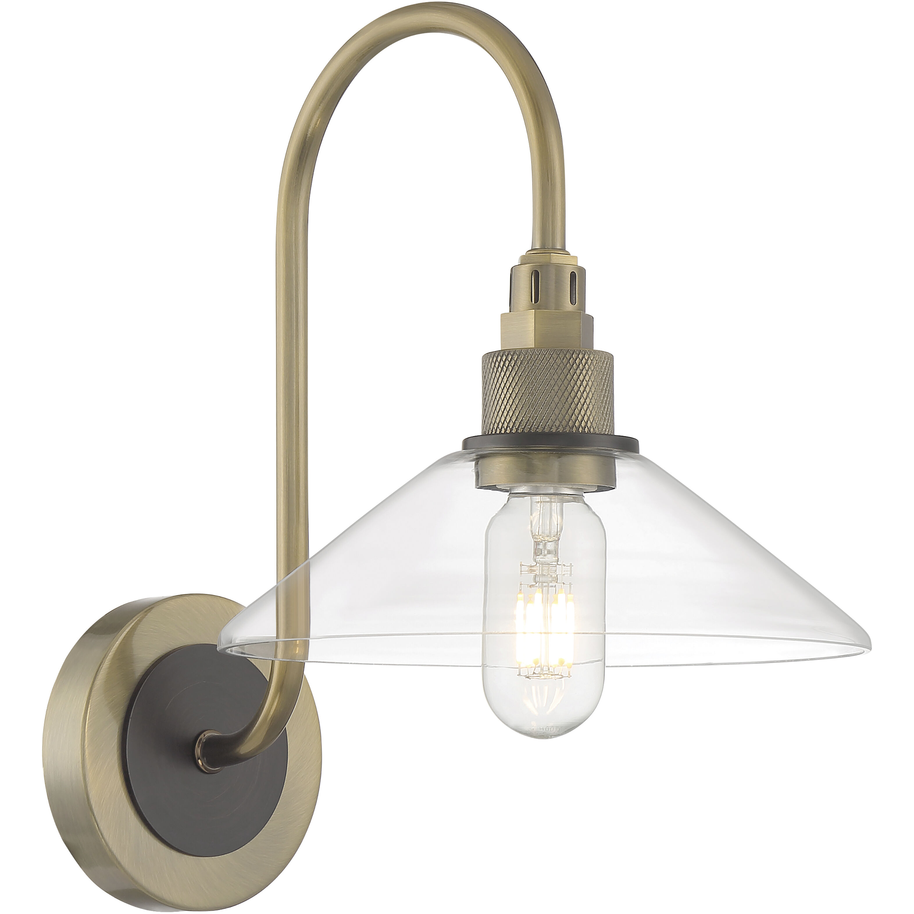 Charis Sconce Wall Light in Antique Brass with Oil Rubbed Bronze