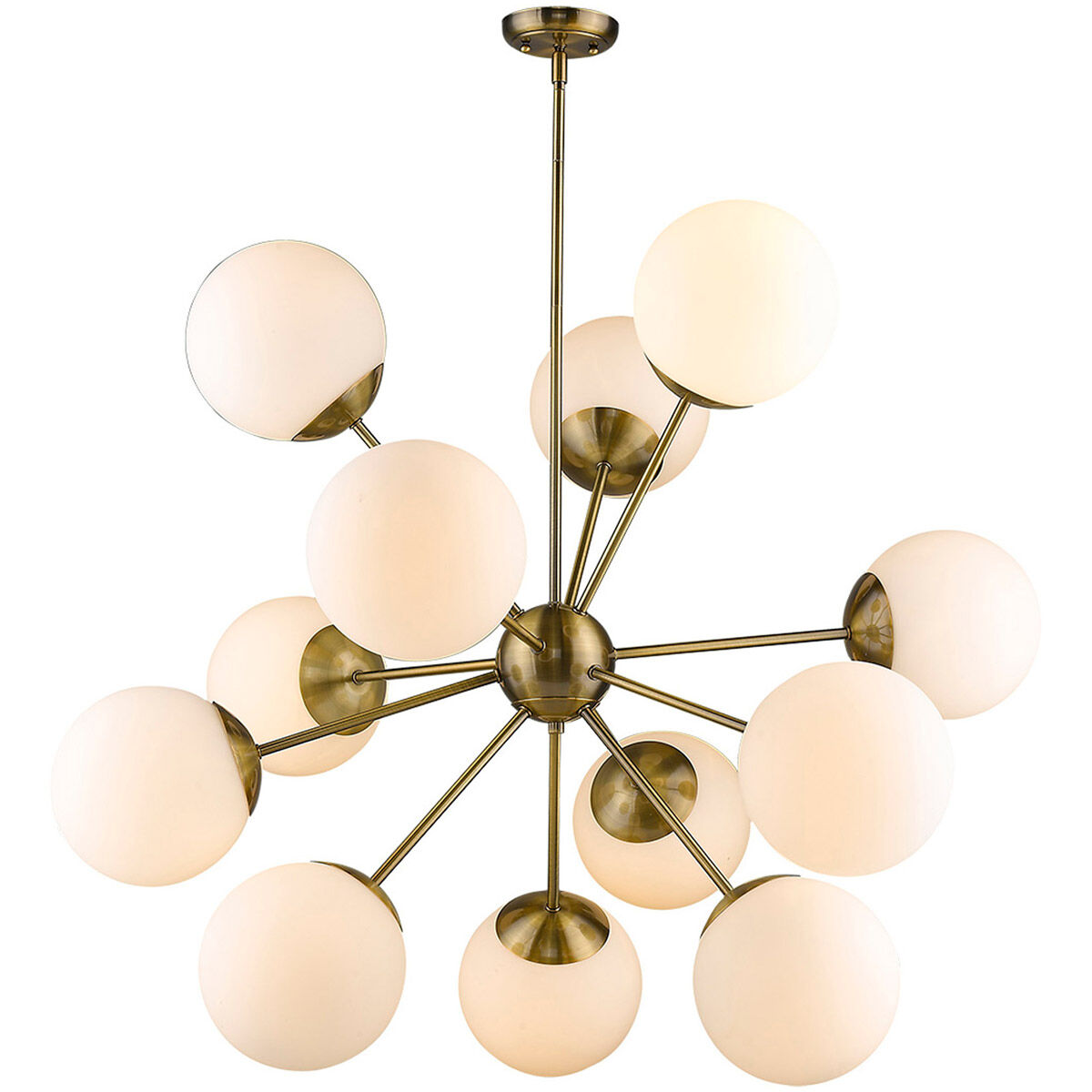 Solea 12 Light 40 inch Antique Brass Chandelier Ceiling Light