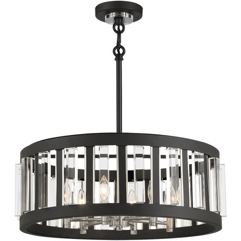 Majestic Splendor 6 Light 26 inch Polished Nickel/Sand Coal Pendant Ceiling Light