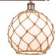 Ballston Large Farmhouse Rope LED 48 inch Antique Copper Island Light Ceiling Light in White Glass with Brown Rope, Ballston