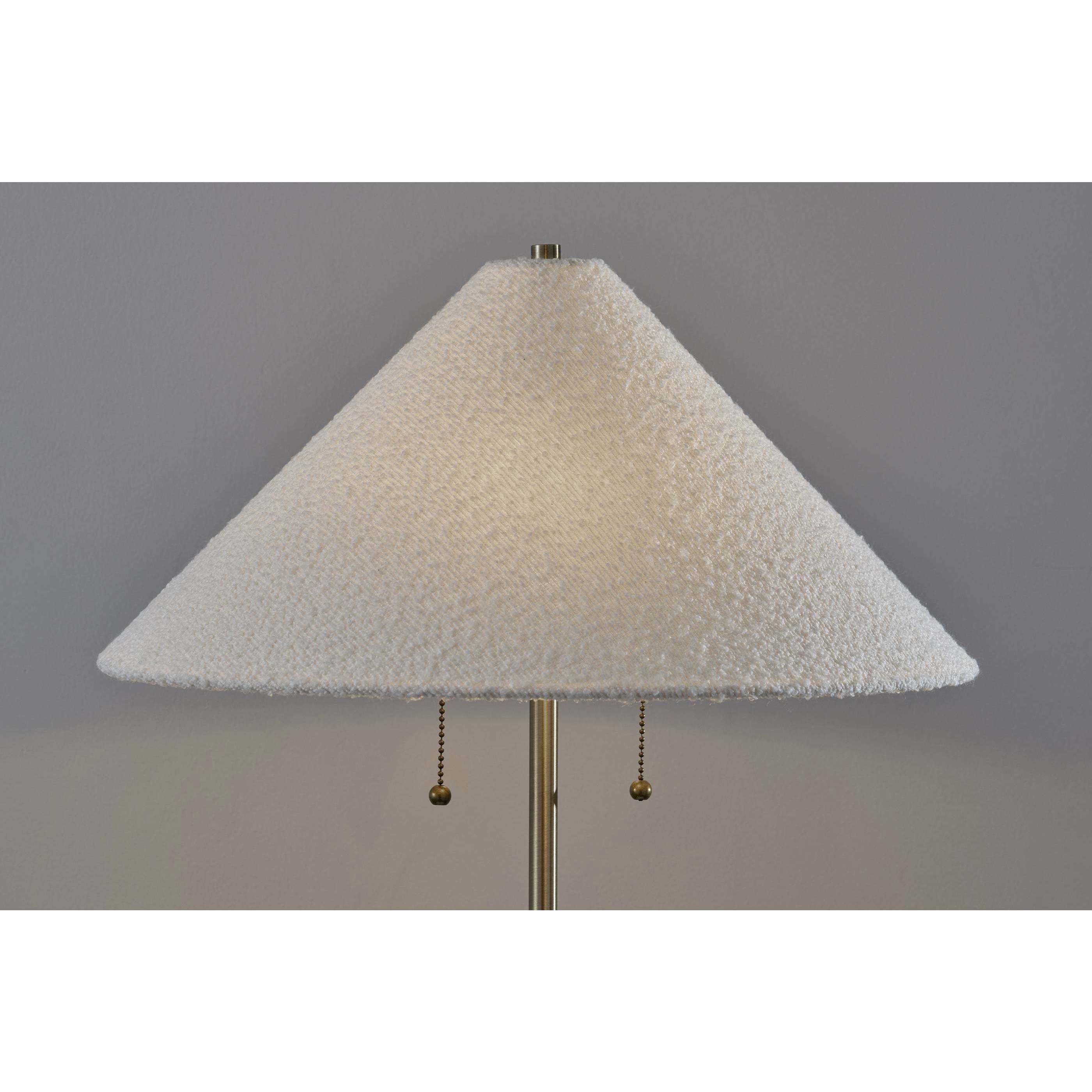 Waylon 60 inch 60.00 watt White and Antique Brass Floor Lamp Portable Light