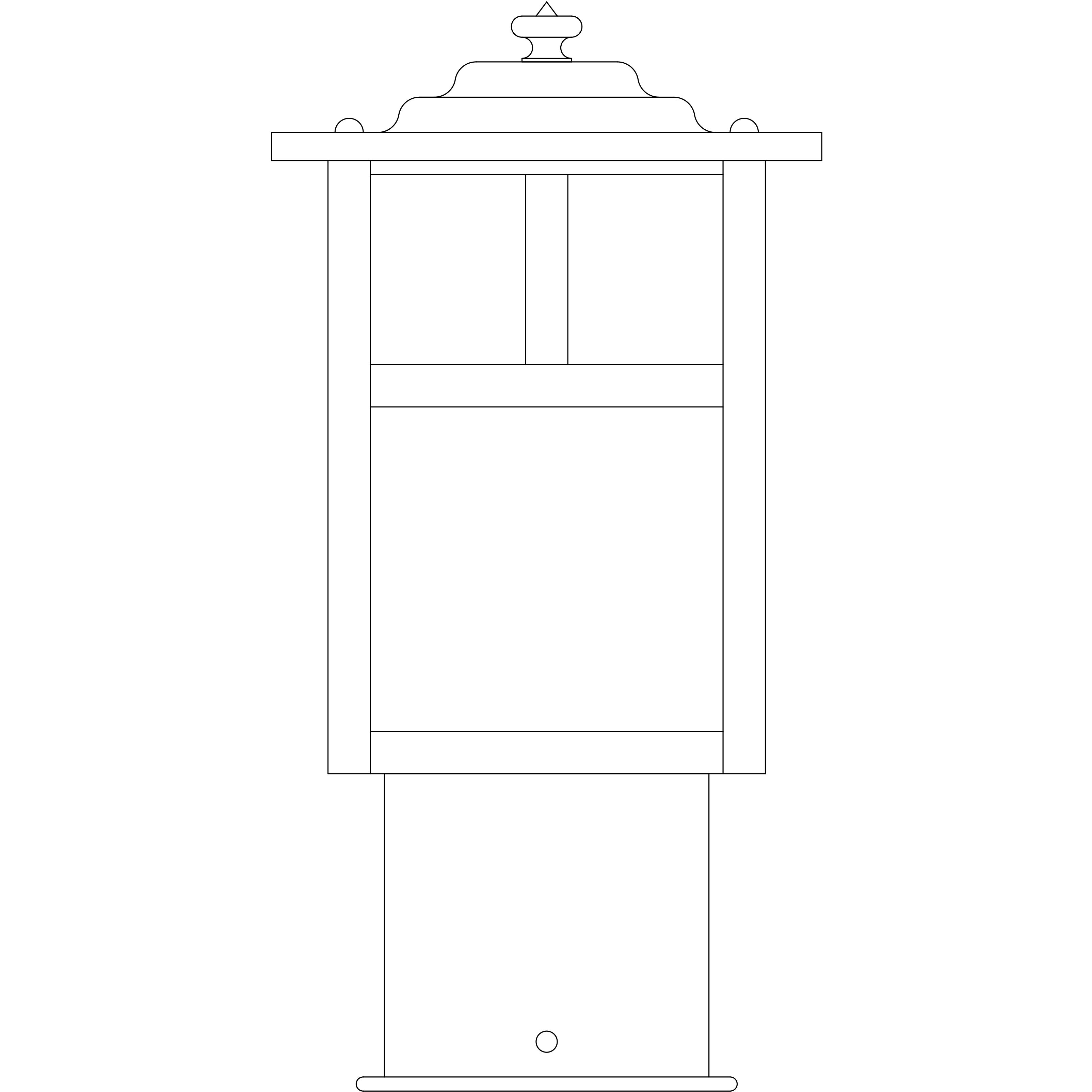 Mission 1 Light 6.75 inch Pewter Post Mount in Clear Seedy, T-Bar Overlay
