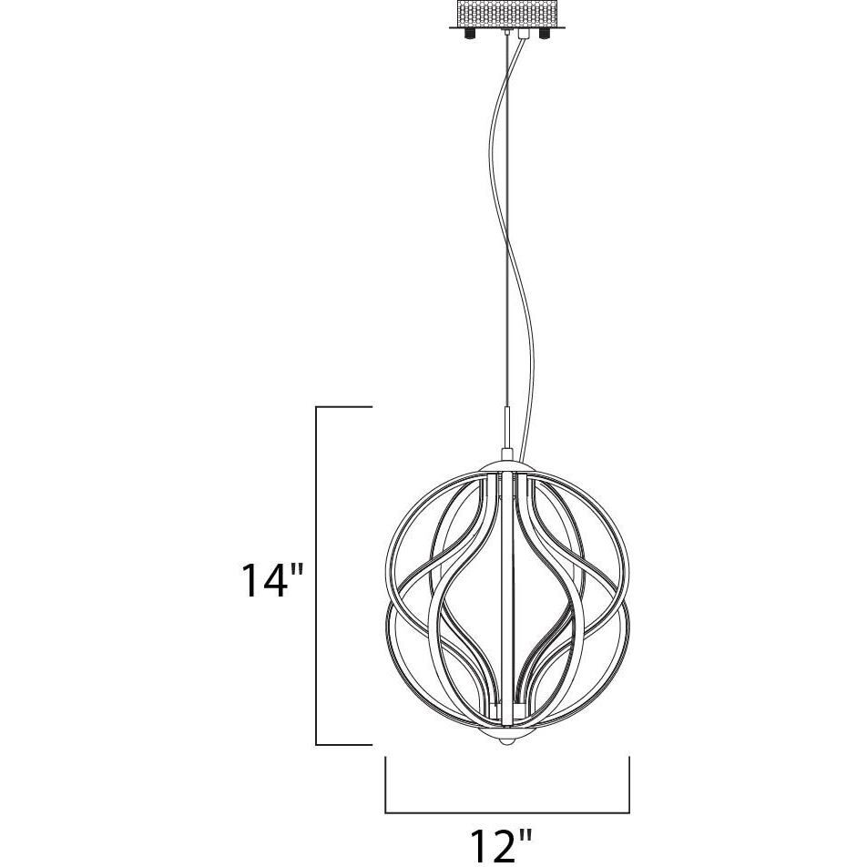 Aura LED 12 inch Polished Chrome Single Pendant Ceiling Light