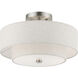 Meridian 2 Light 13 inch Brushed Nickel Semi-Flush Ceiling Light