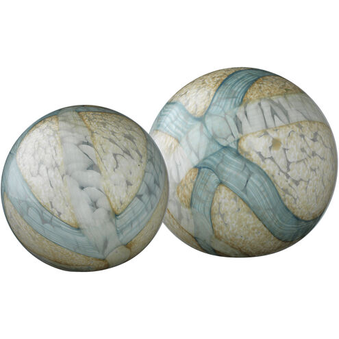 Cosmos Pale Blue Glass Glass Balls, Set of 2