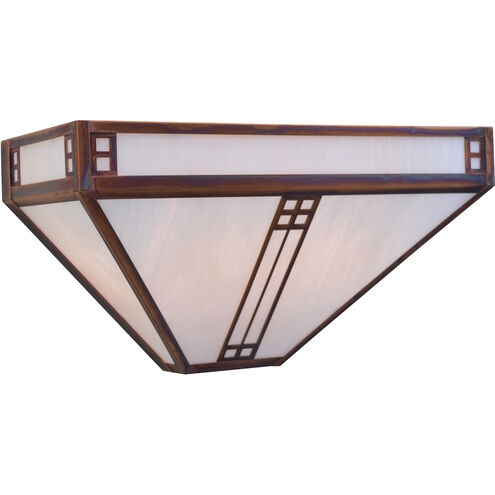 Prairie 2 Light 15 inch Verdigris Patina Wall Mount Wall Light in White Opalescent