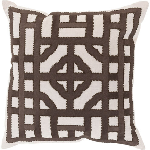 Chinese Gate 18 inch Dark Brown, Khaki Pillow Kit