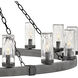 Open Air Sawyer LED 46 inch Aged Zinc with Distressed Black Outdoor Hanging