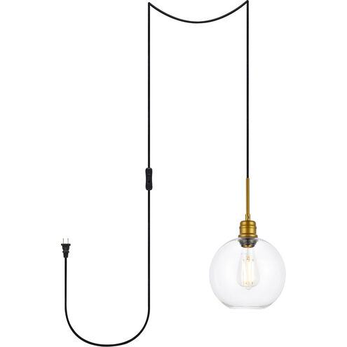 Emett 1 Light 8 inch Brass Pendant Ceiling Light