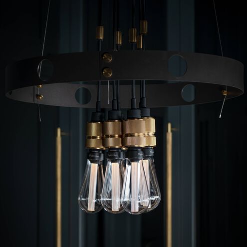 Hero LED 31.5 inch Graphite / Brass Chandelier Ceiling Light