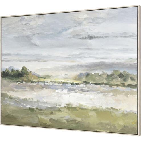 Acton Meadow Gray with Green and Wood Tone Framed Wall Art