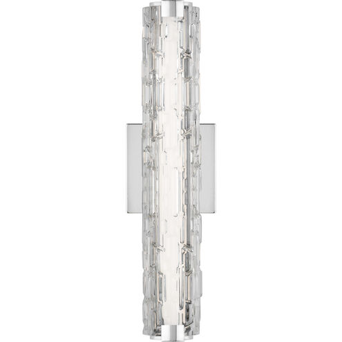Sean Lavin Cutler LED 18 inch Chrome Sconce Wall Light in Clear Staggered Rock