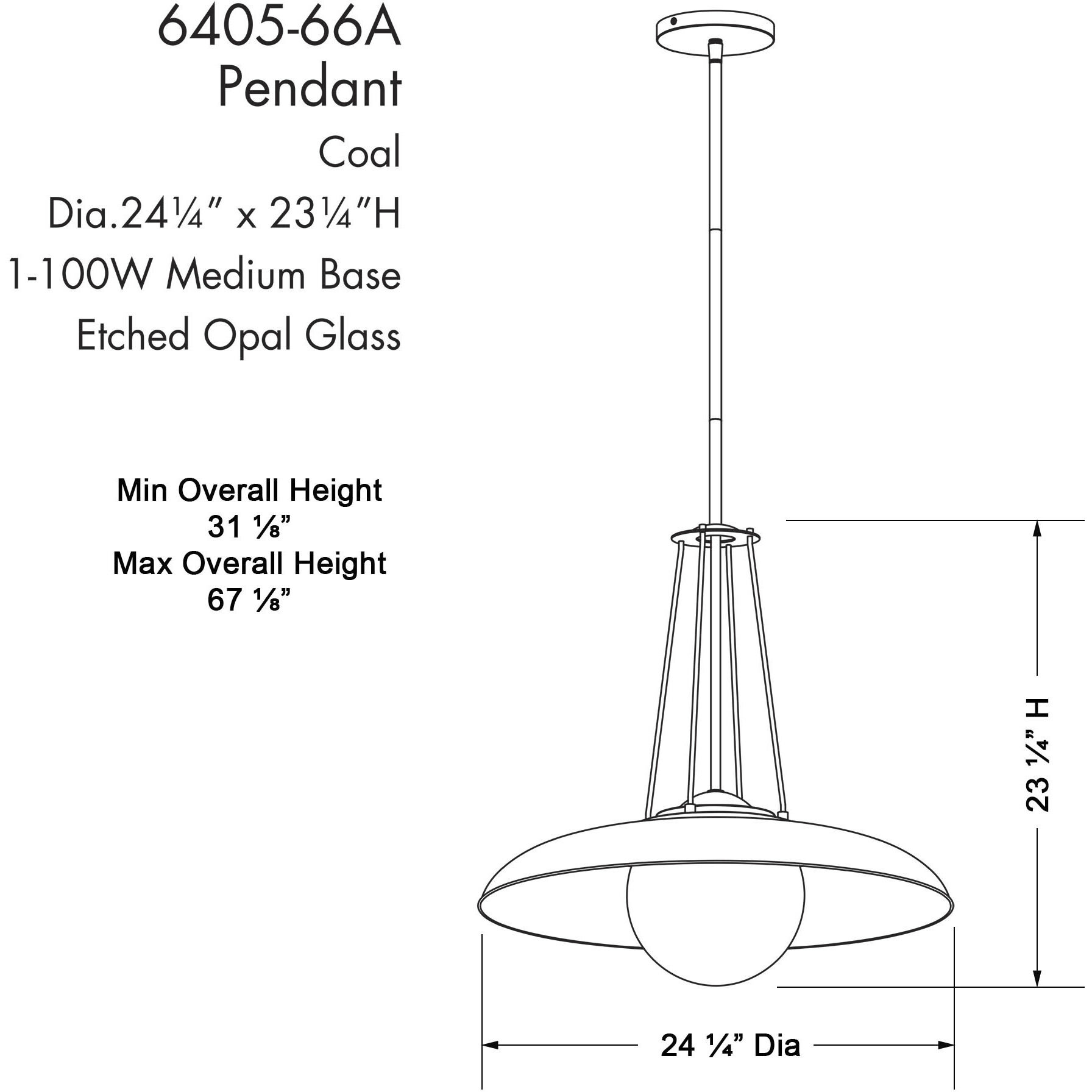 Schooner Ridge 1 Light 24.25 inch Coal Pendant Ceiling Light