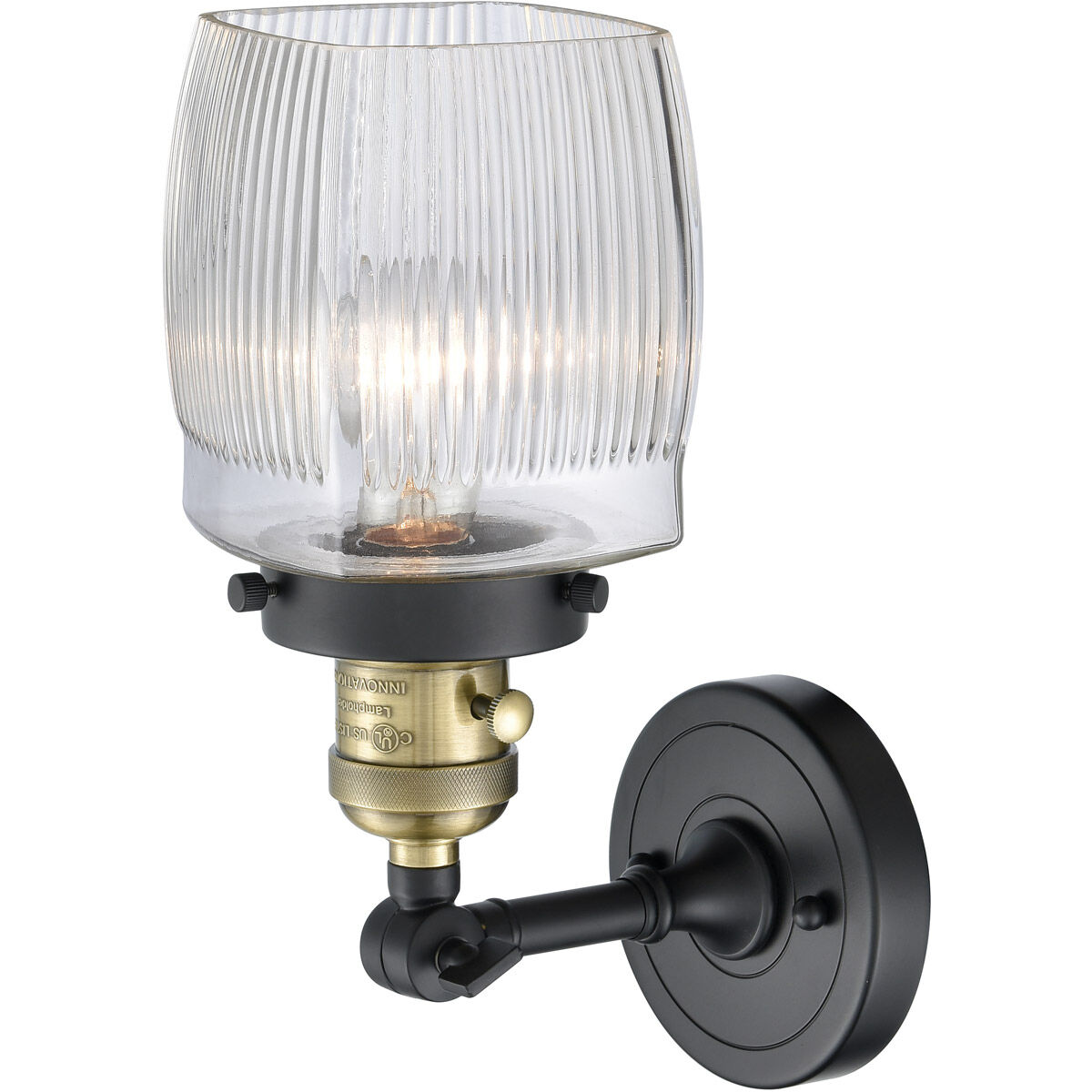 Franklin Restoration Colton LED 6 inch Black Antique Brass Sconce Wall Light, Franklin Restoration