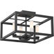 Sambre 4 Light 13.75 inch Ebony Semi-flush Mount Ceiling Light in Opal Glass