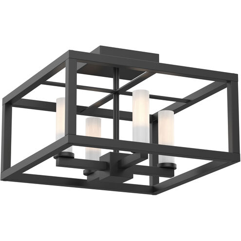 Sambre 4 Light 13.75 inch Ebony Semi-flush Mount Ceiling Light in Opal Glass
