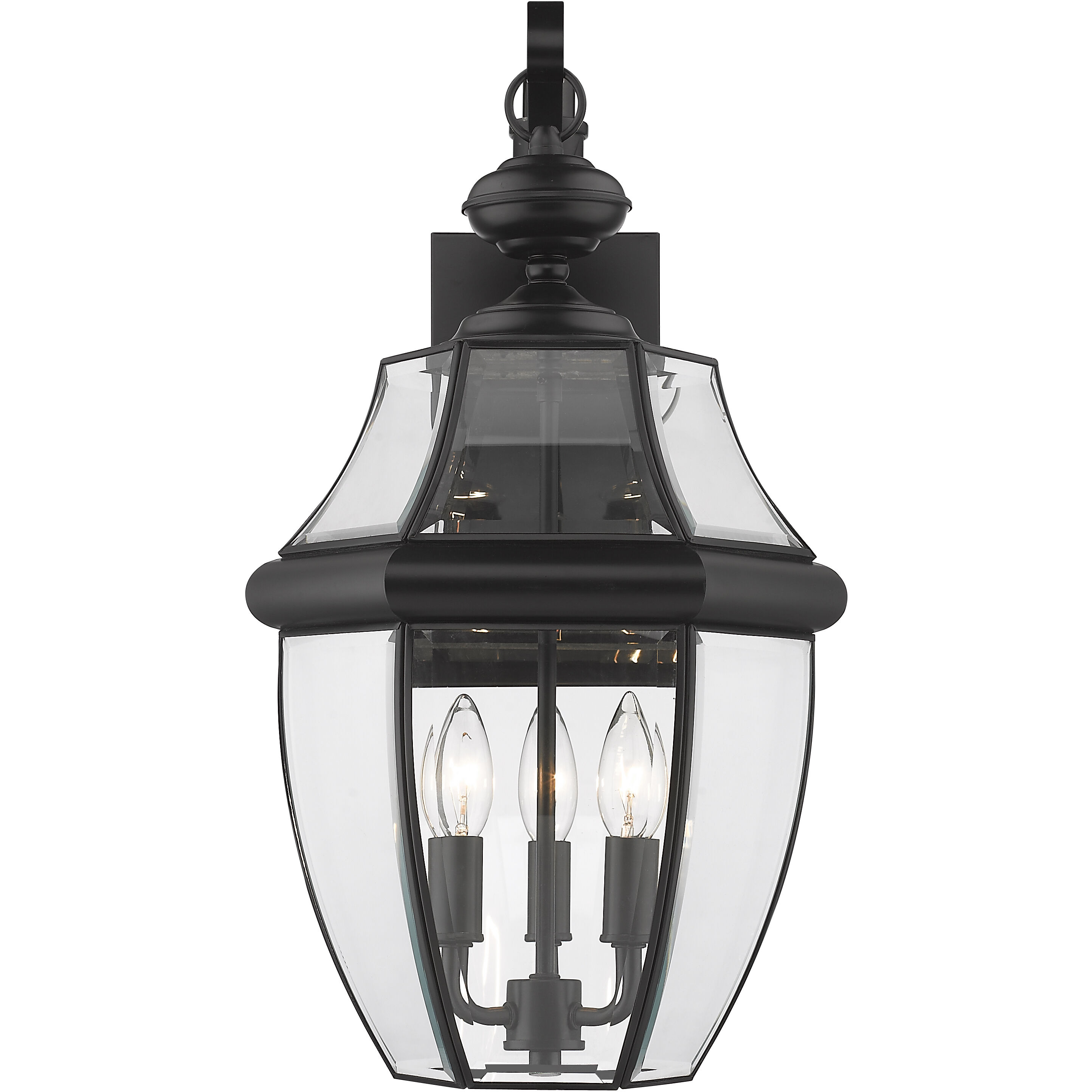 Westover 3 Light 22.25 inch Black Outdoor Wall Light