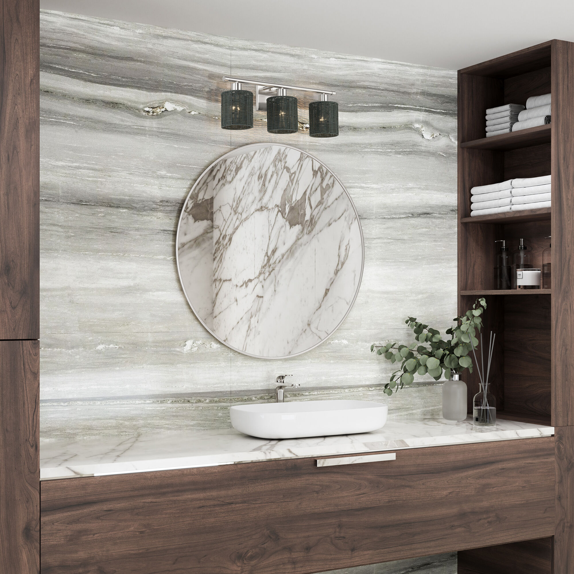 Weavington 3 Light 23.5 inch Brushed Nickel Vanity Wall Sconce Wall Light