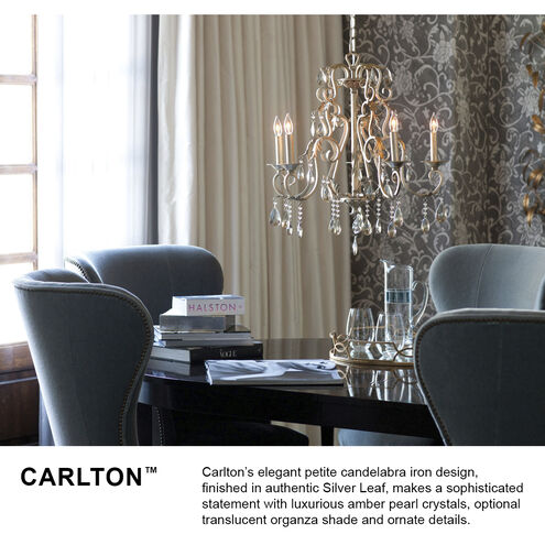 Carlton LED 35 inch Silver Leaf Indoor Chandelier Ceiling Light