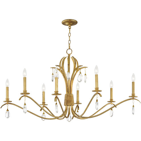 Eden 8 Light 48 inch Charcoal Gold Leaf Chandelier Ceiling Light