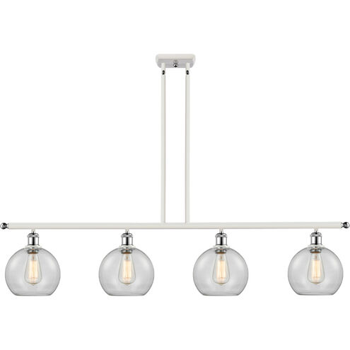 Ballston Athens LED 48 inch White and Polished Chrome Island Light Ceiling Light in Clear Glass