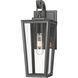 Madison 1 Light 14.38 inch Matte Black Outdoor Sconce in Clear Glass