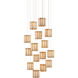 Daze 15 Light 24.5 inch Antique Brass Multi-Drop Pendant Ceiling Light