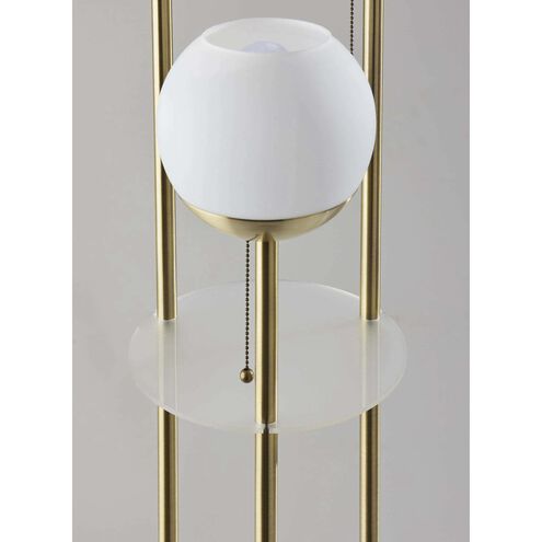 Bianca 63 inch 40.00 watt Antique Brass Floor Lamp Portable Light, with Shelf
