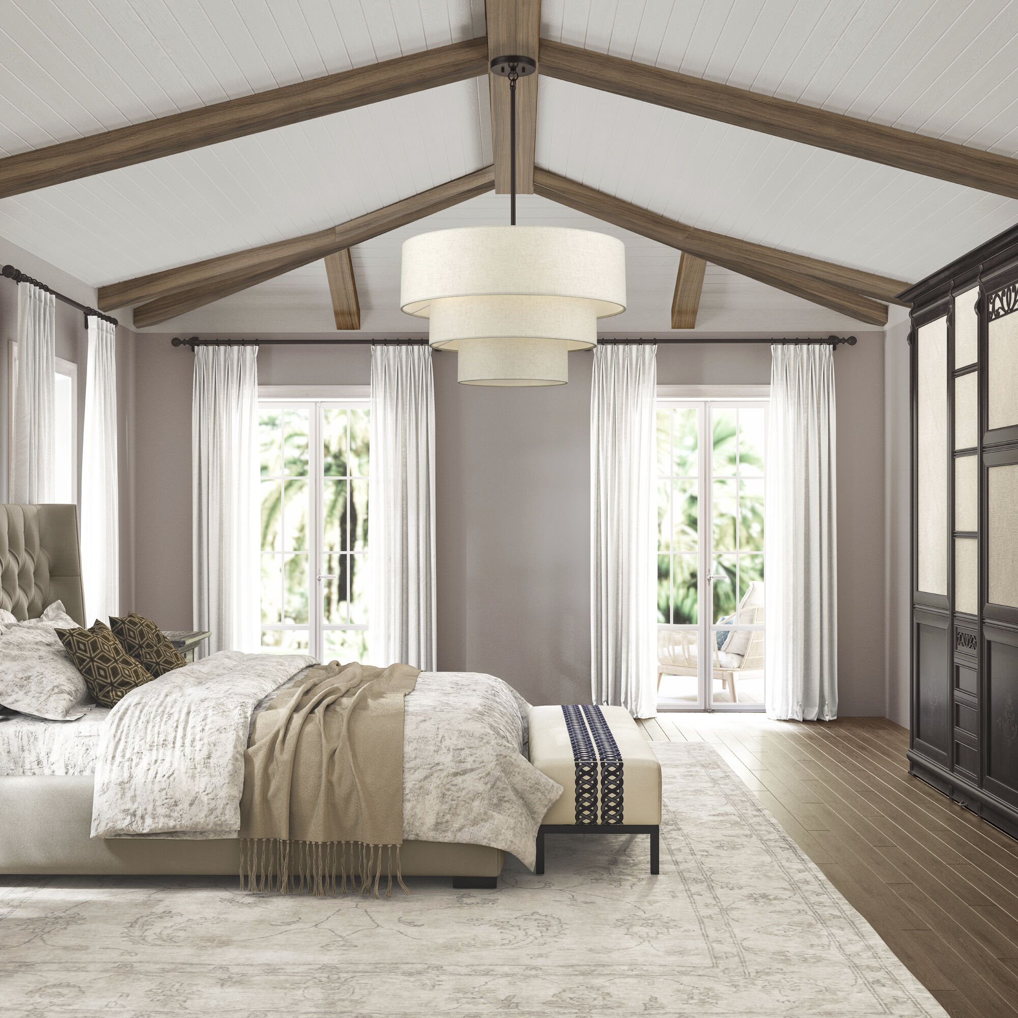 Manorwood 5 Light 28 inch English Bronze Pendant Chandelier Ceiling Light, Medium