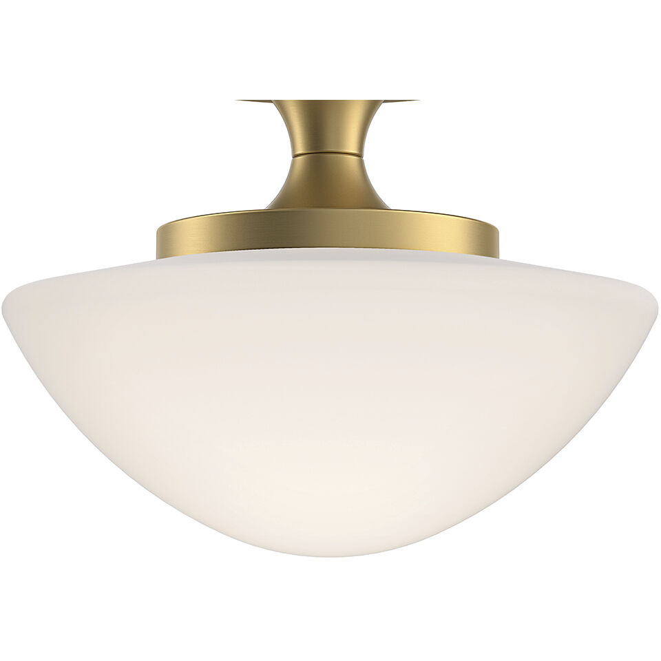 Knox 1 Light 12 inch Lacquered Brass Semi-flush Mount Ceiling Light