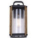 Aki 1 Light 12 inch Black and Wood Outdoor Wall Lantern