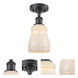 Edison Ellery 1 Light 4.75 inch Matte Black Semi-Flush Mount Ceiling Light in White Glass