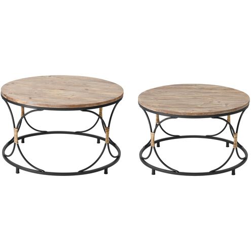 Fisher Island 30 inch Natural with Black Coffee Table