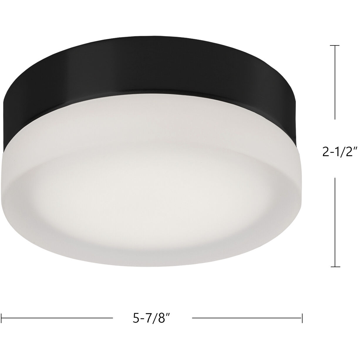 Bedford LED 5.88 inch Black/Frosted Flush Mount Ceiling Light, Round