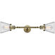 Franklin Restoration Small Cone LED 16 inch Antique Brass Bath Vanity Light Wall Light in Clear Glass, Franklin Restoration