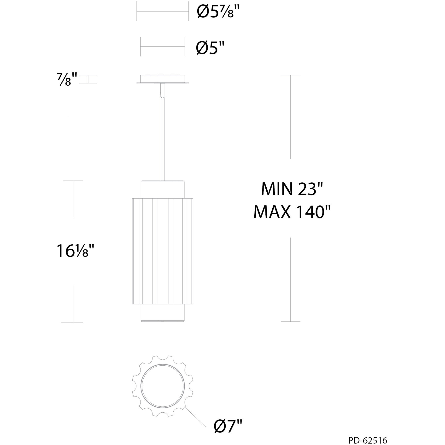 Caviar LED 7 inch Bassalt Stone and Black Indoor Hanging Lighting Ceiling Light in 4000K