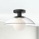 Alora Mood Francesca 1 Light 11.88 inch Clear Glass/Matte Black Semi-Flush Mount Ceiling Light