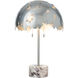 Pangea 23.1 inch 60.00 watt Vintage Platinum Table Lamp Portable Light in Black Marble, Dome