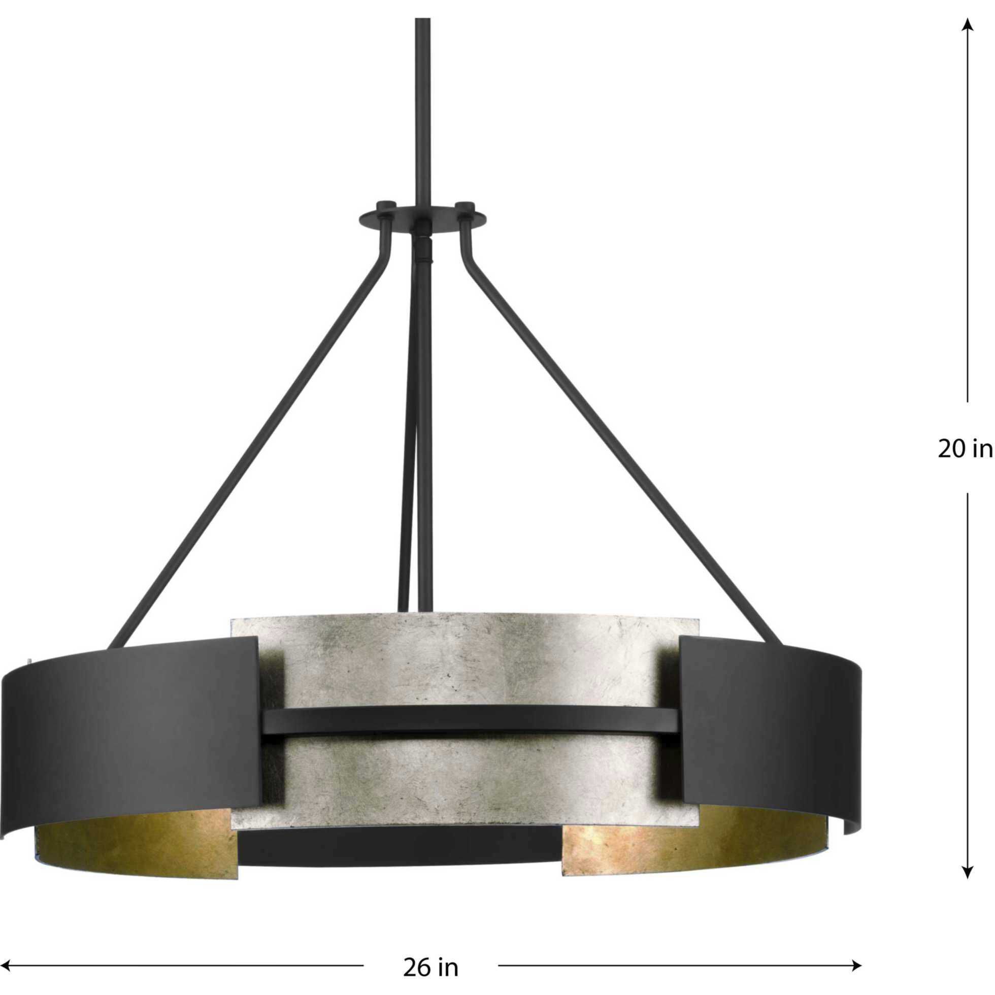 Lowery 5 Light 26 inch Matte Black Pendant Ceiling Light, Design Series