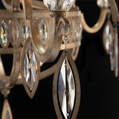 Marquise Crystal 6 Light 36 inch Antique Silver Leaf Chandelier Ceiling Light