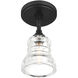 Gregory 1 Light 5 inch Matte Black Semi Flush Ceiling Light