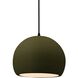 Radiance 1 Light 7 inch Matte Green and Matte Black Pendant Ceiling Light